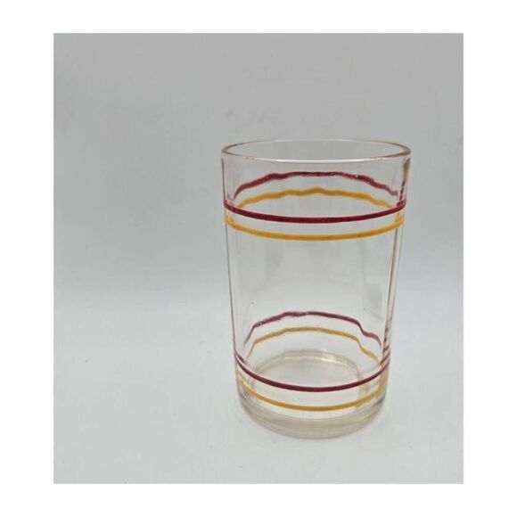 1950's Red and Yellow Striped Glass Set Size Sm - Picture 5 of 7